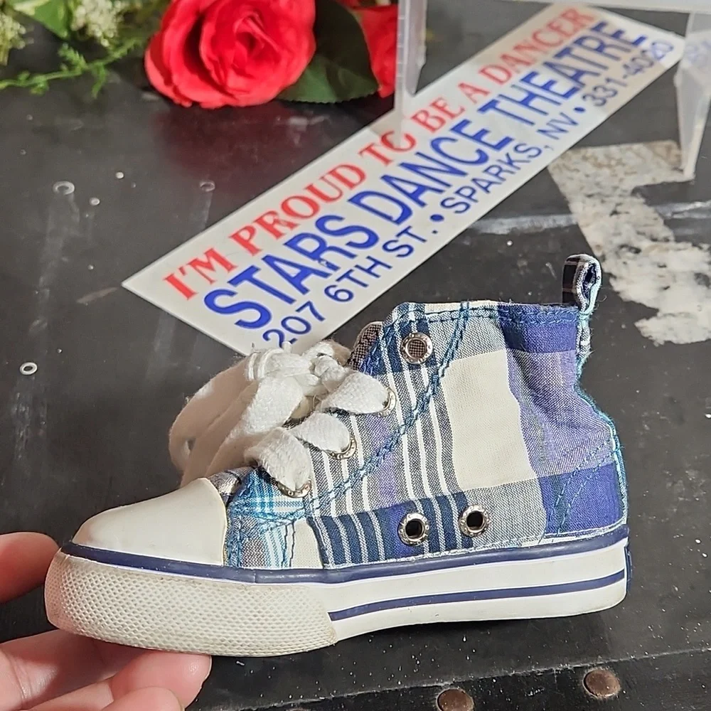 POLO Embroidered Hi Top Sneakers 5 Blue